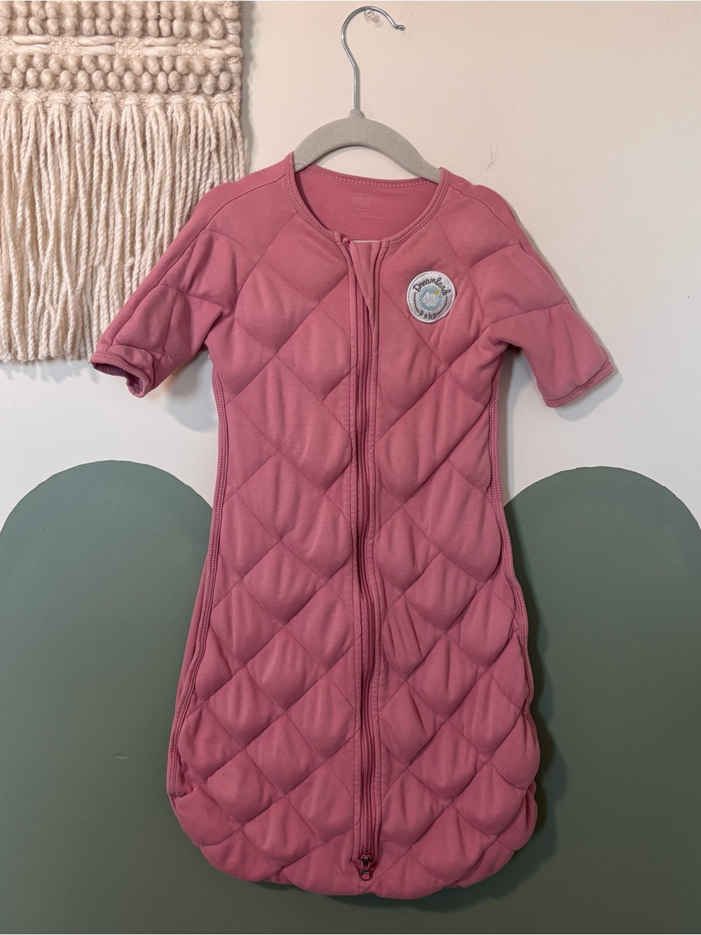 Dreamland Baby Pink Weighted quilted Short Sleeve Sleep Sack 6-12 months